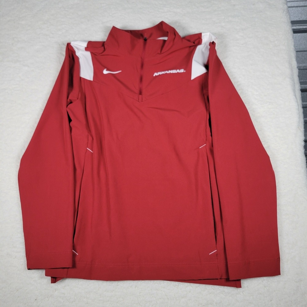Nike Arkansas Razorbacks‎ Pullover Mens Size Small Red Quarter Zip On-Field